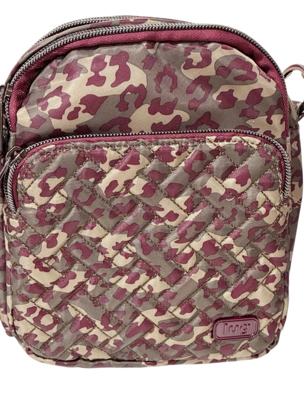 Lug Can Can Crossbody Bag Purse Convertible Purple‎ Camo Print Travel